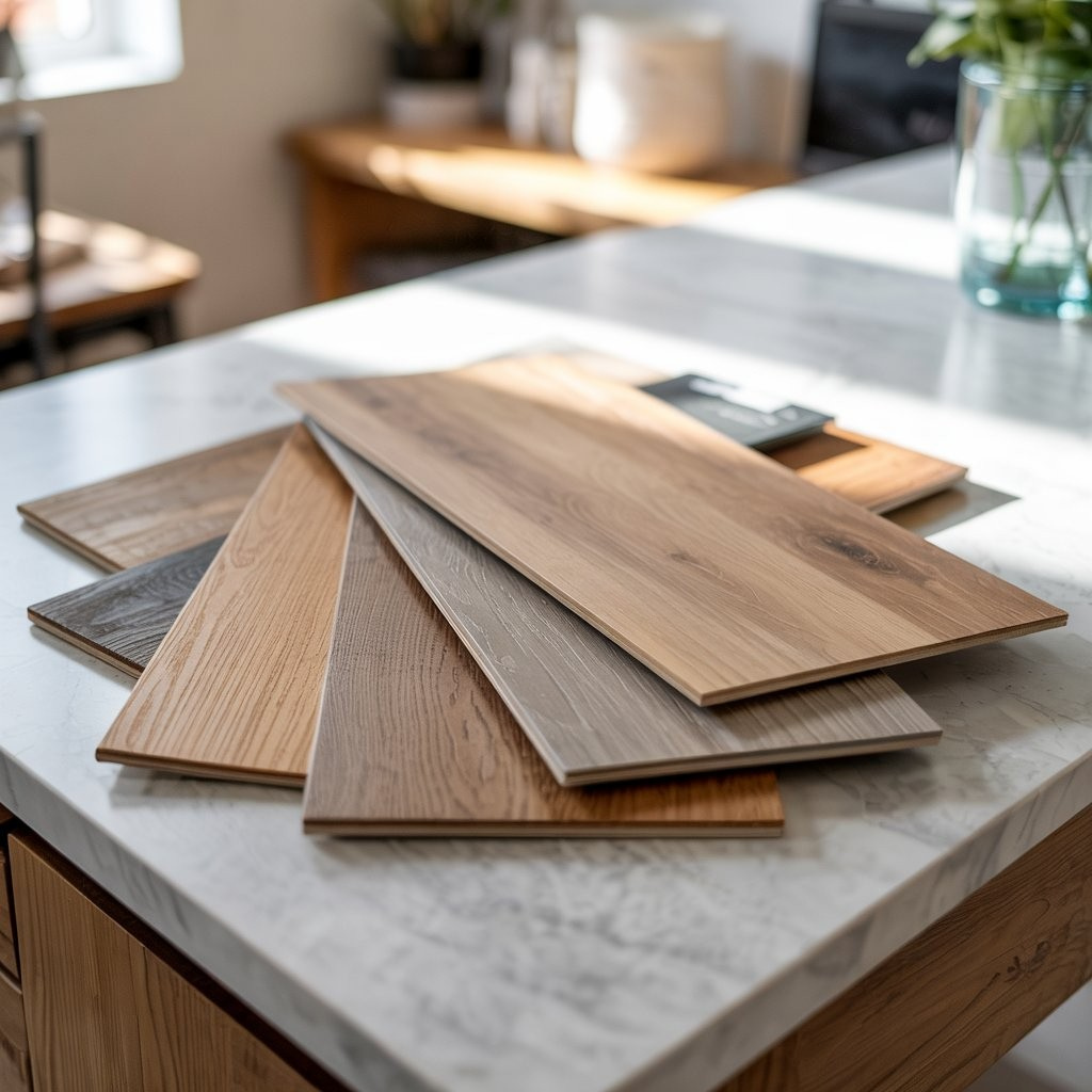 Flooring Samples in a bright flooring showroom