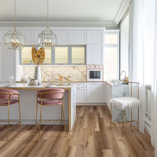 Vinyl floors in a trendy kitchen