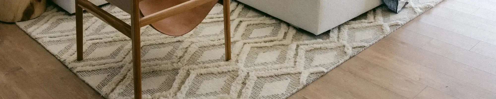 Textured area rug in an Avon home